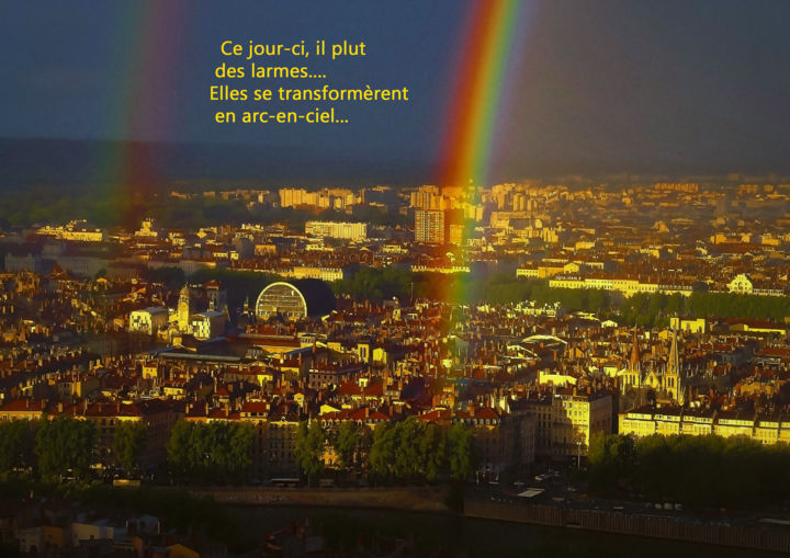 Photographie intitulée "ARC EN CIEL, LYON,…" par Blaise Lavenex, Œuvre d'art originale