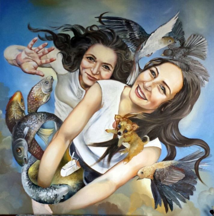 Pintura titulada "Selfie" por Wassa Rosin-Bergmann, Obra de arte original, Oleo