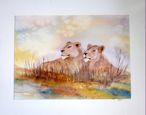 Painting titled "dans-la-savane.jpg" by Jocelyne Dumont, Original Artwork