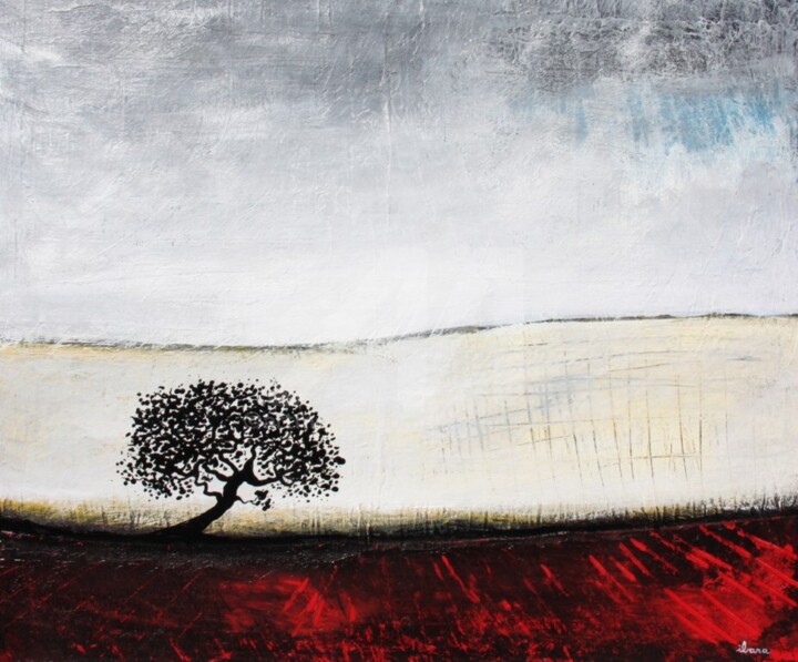 arbre-noir-desert-blanc-et-terre-rouge-peinture-d-ibara-acrylique-sur-toile-format-60cm-sur-70cm-encadre.jpg 绘画, 23.6x27.6 in