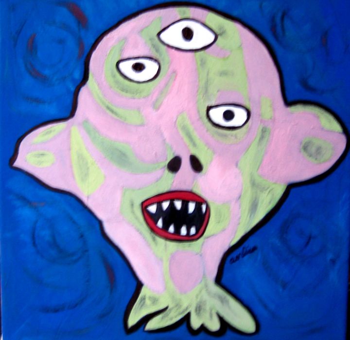 Painting titled "Apparition 4" by Aorlius, Original Artwork, Acrylic