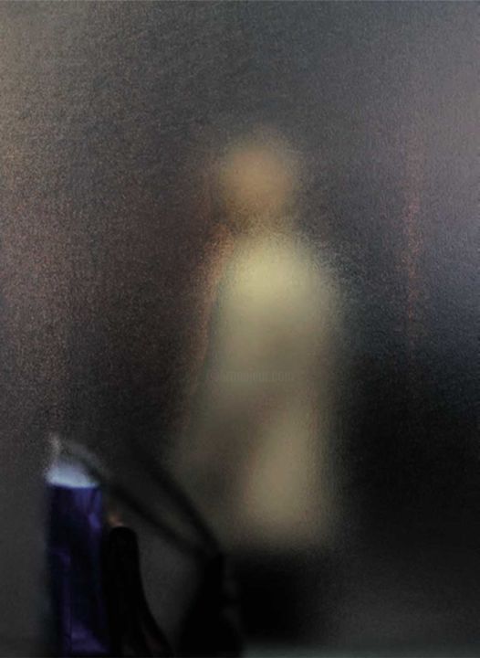 Schilderij getiteld "L'arrêt de bus 3" door Adrienne Arth, Origineel Kunstwerk