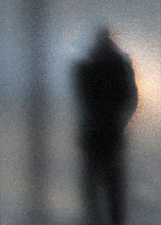 Schilderij getiteld "L'arrêt de bus 1" door Adrienne Arth, Origineel Kunstwerk