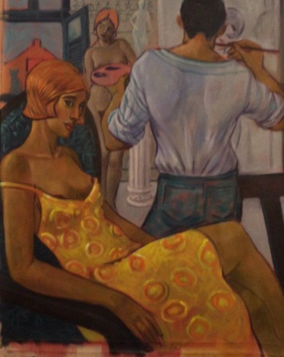 Painting titled "E.PAXELLY: ATELIER…" by Eugenio Paxelly, Original Artwork, Acrylic