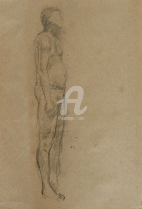 Tekening getiteld "Drawing 2" door Yuliana Vladova, Origineel Kunstwerk, Houtskool