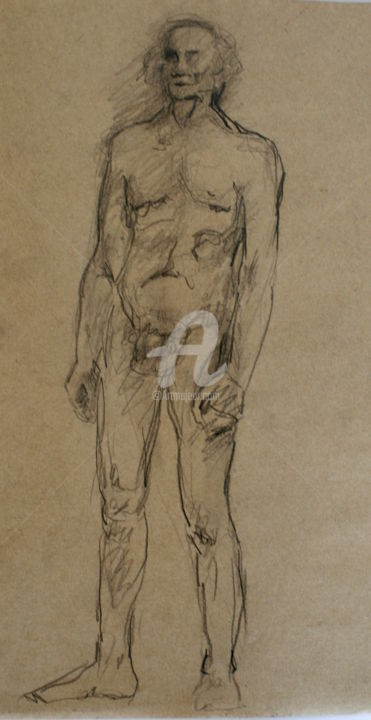 Tekening getiteld "Drawing 3" door Yuliana Vladova, Origineel Kunstwerk, Houtskool