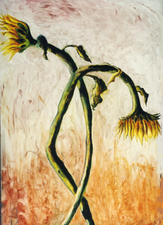 sunflowers painting still life art sad sunflower artwork 绘画, 47.2x31.5 in