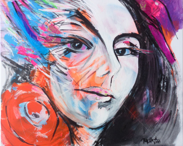 Peinture intitulée "Peinture portrait D…" par Lucie Rydlova, Œuvre d'art originale, Acrylique