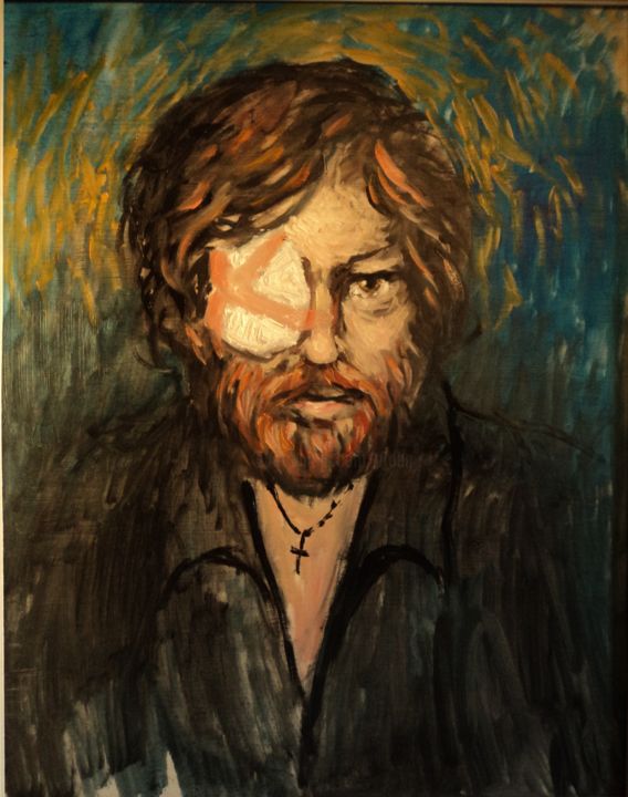 Peinture intitulée "l'oeil blessé (en c…" par Claude Hardenne, Œuvre d'art originale