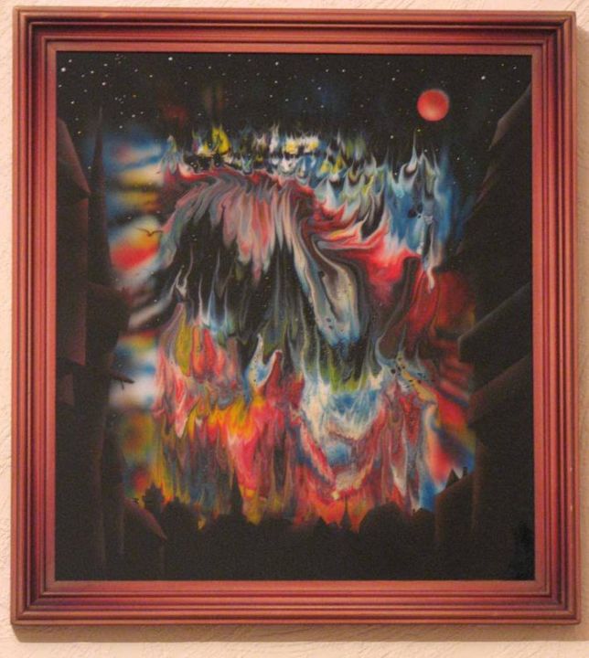 Painting titled "The doomed town 2" by Wowk, Original Artwork