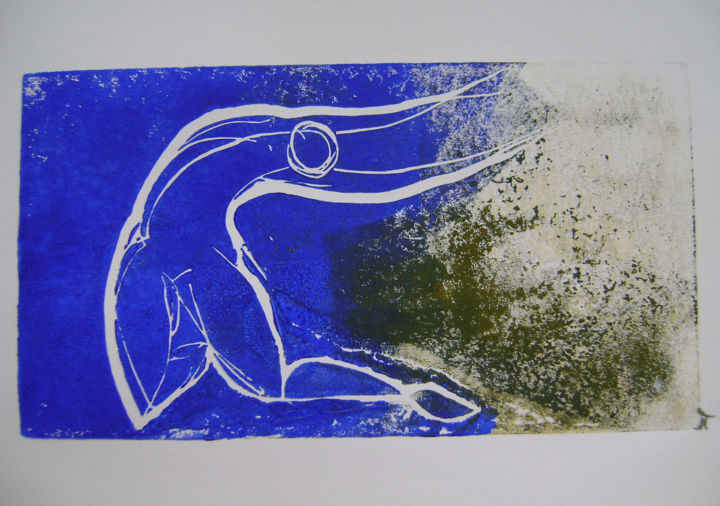 Printmaking titled "hommage au soleil N…" by Nadine Trescartes (fildefériste), Original Artwork, Linocuts