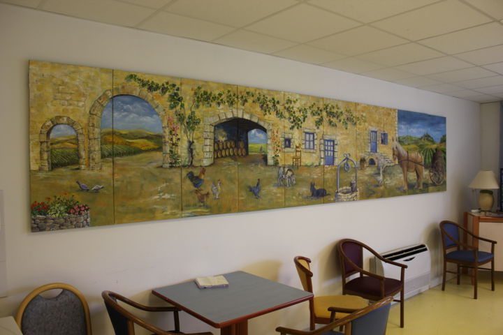 Painting titled "Projets EPAD de MAT…" by Association Les Couleurs De L'Antenne, Original Artwork, Acrylic