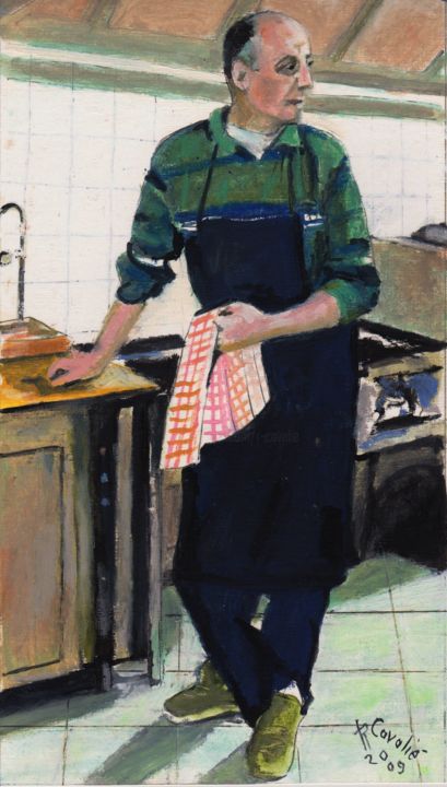 Painting titled "N°701 Pochade serv…" by R. Cavalié, Original Artwork, Other