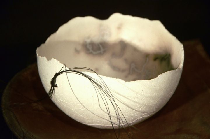 Sculpture intitulée "Ecrin de Terre V" par Murielle Huvé-Lejeune, Œuvre d'art originale, Céramique