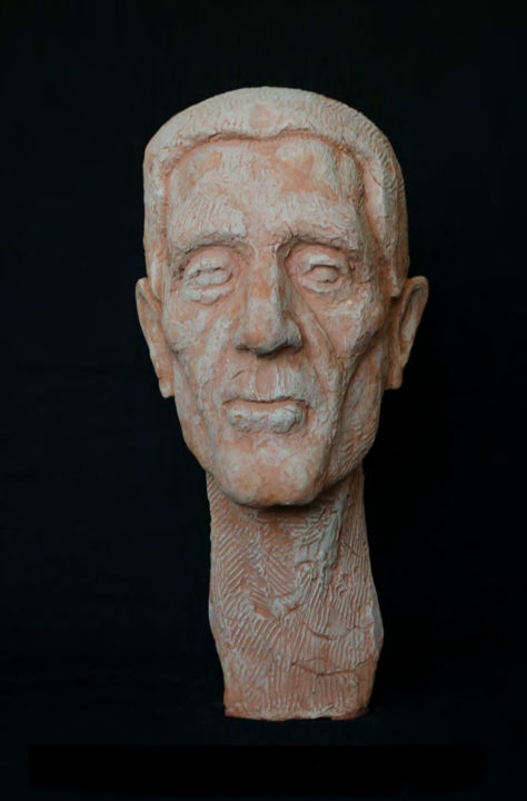 Sculpture titled "Portrait" by Georgi Uzunov, Original Artwork, Ceramics