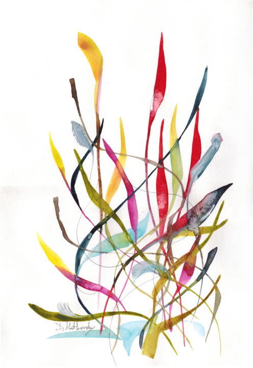 Painting titled "Unknown Flower 4 -…" by Dmitri Matkovsky, Original Artwork, Acrylic