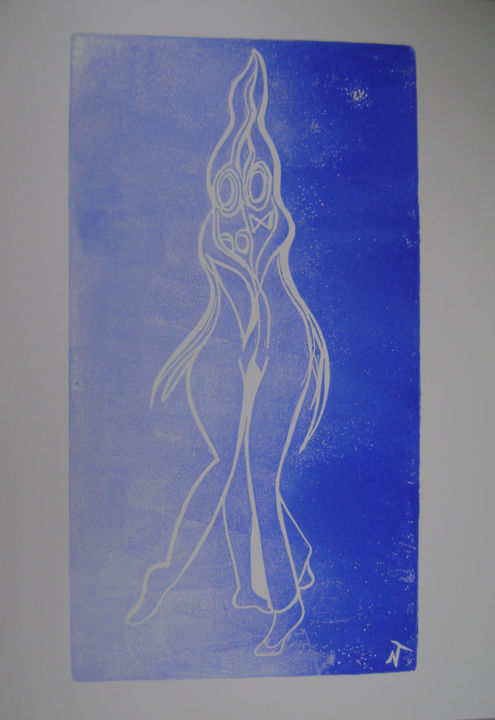 "Tango bleu" N°4 印花与版画, 15x9.8 in