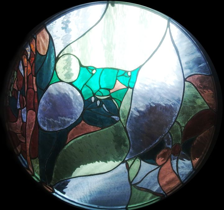 Sculptuur getiteld "vidriera-expo.png" door Alberto Lm, Origineel Kunstwerk, Glas
