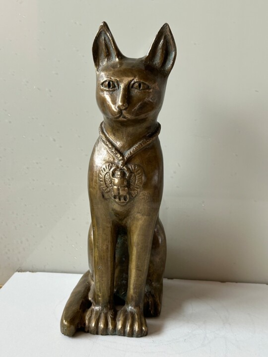Chat égyptien 雕塑, 10x3.5 in
