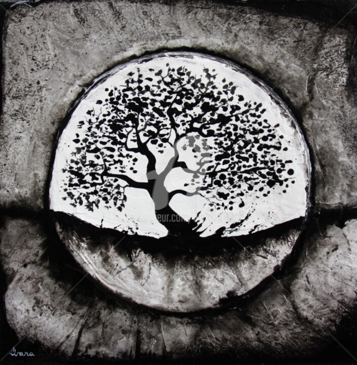 esprit-de-l-arbre-n-30-peinture-d-ibara-acrylique-sur-toile-format-30cm-sur-30cm-encadre.jpg 绘画, 11.8x11.8 in