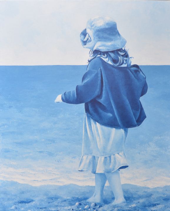 Painting titled "AVEC PRUDENCE" by Stephanie Ledroit, Original Artwork, Acrylic Mounted on Wood Stretcher frame