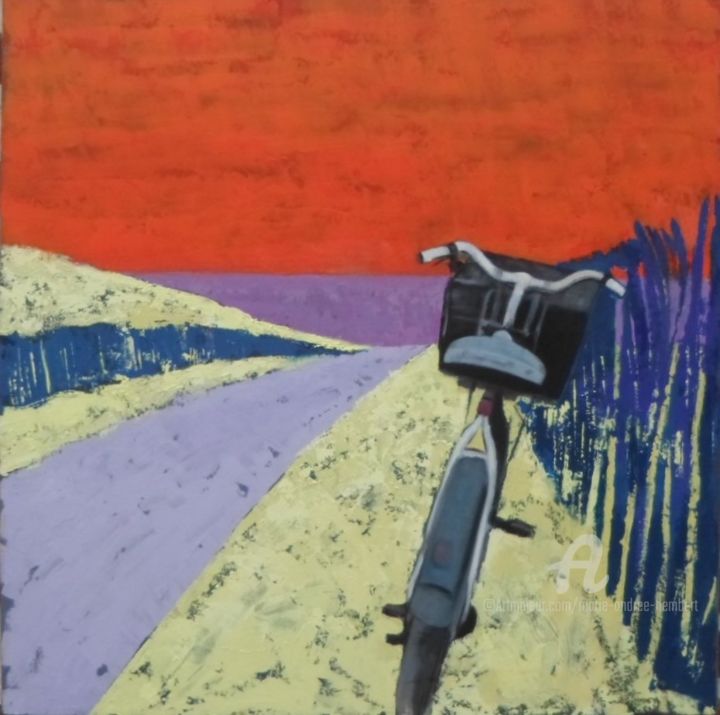 Peinture intitulée "Ballade en bord de…" par Marie Andrée Hembert, Œuvre d'art originale, Acrylique Monté sur artwork_cat.