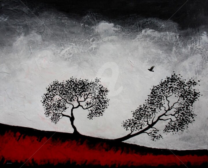 esprit-de-l-arbre-n-32-peinture-d-ibara-acrylique-sur-toile-format-81cm-sur-65cm.jpg 绘画, 25.6x31.9 in