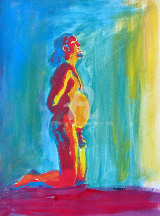 Peinture intitulée "croquis César (4)" par Anne-Marie Mary, Œuvre d'art originale, Gouache