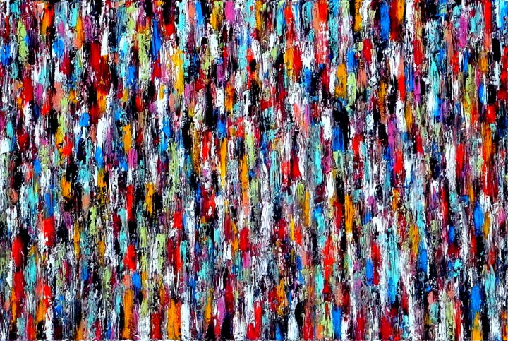 Painting titled "All In #24" by Carla Sá Fernandes, Original Artwork, Oil Mounted on Wood Stretcher frame