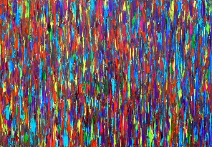 Painting titled "All In #27" by Carla Sá Fernandes, Original Artwork, Oil Mounted on Wood Stretcher frame