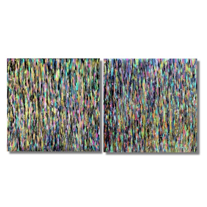 Painting titled "All In #29 + All In…" by Carla Sá Fernandes, Original Artwork, Oil Mounted on Wood Stretcher frame