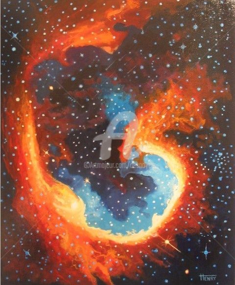 Peinture intitulée "NEBULEUSE" par Desnoyers, Œuvre d'art originale, Acrylique