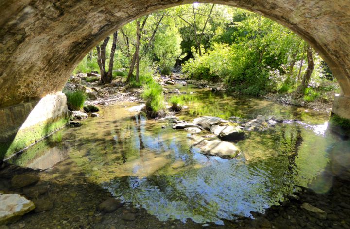 Photographie intitulée "Pont romain sur le…" par Jean Paul Rosso, Œuvre d'art originale