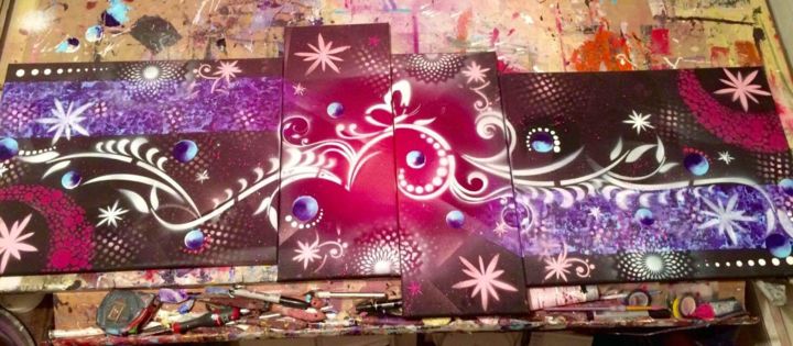 Painting titled "" Papillonnage "" by Mille Éclats De Couleurs, Original Artwork, Acrylic