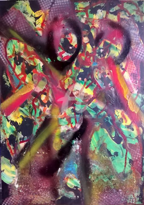 Où est passé M ? 绘画, 18.9x13.2 in