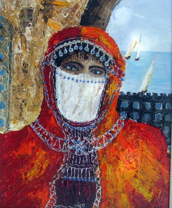 Pintura titulada "LA BELLE PRISONNIERE" por Nicodi, Obra de arte original, Oleo