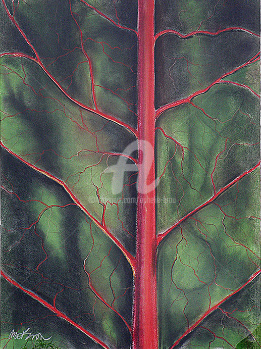 Painting titled "ophelie-brou-feuill…" by Ophélie Brou, Original Artwork, Pastel
