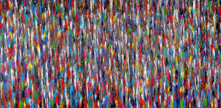 Painting titled "All In #37" by Carla Sá Fernandes, Original Artwork, Oil Mounted on Wood Stretcher frame