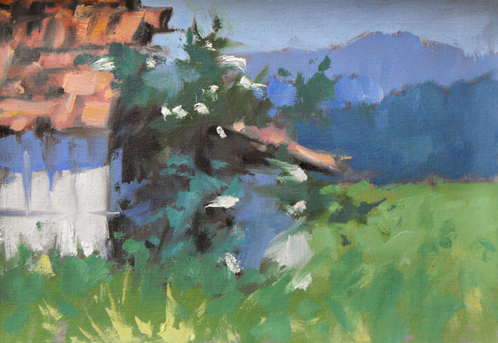 Painting titled "Démo à Alstom pocha…" by Christian Arnould, Original Artwork, Oil