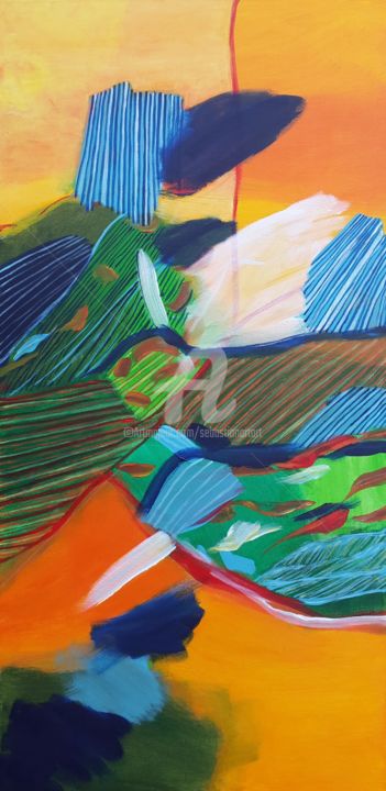 Painting titled "Ein glücklicher Nac…" by Sebastian Olivier Burckhardt, Original Artwork, Acrylic