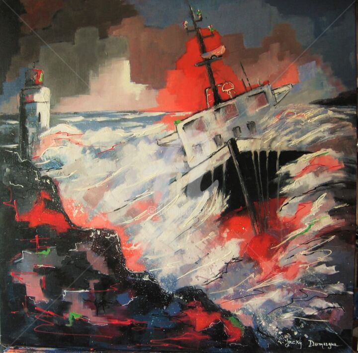 Peinture intitulée "Timonier....à babor…" par Jacky Dumergue, Œuvre d'art originale, Huile