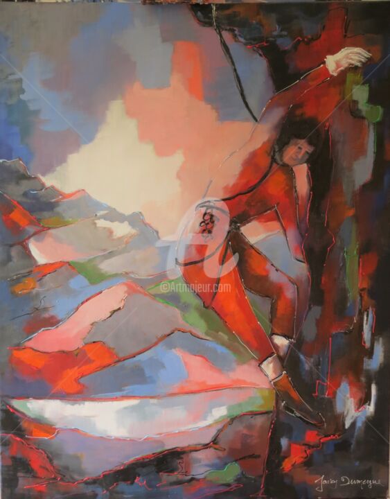 Peinture intitulée "sans le vertige...." par Jacky Dumergue, Œuvre d'art originale, Huile