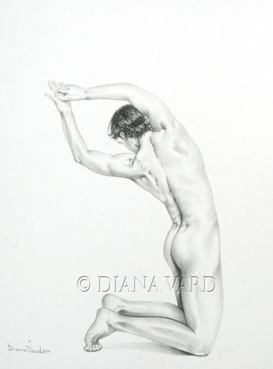 Drawing titled "Study" by Diana Vard, Original Artwork, Pencil