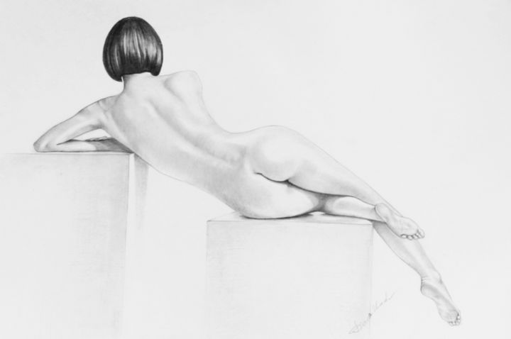 Drawing titled "Lolita" by Diana Vard, Original Artwork, Pencil