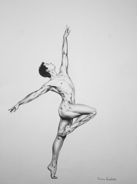 Drawing titled "Balleron" by Diana Vard, Original Artwork, Pencil