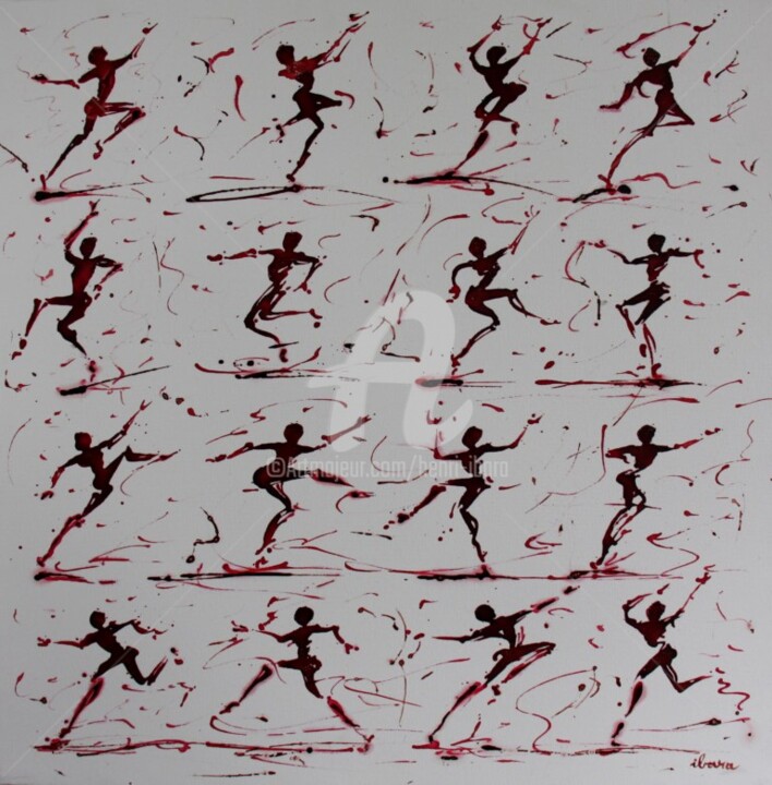 Ecriture du mouvement 绘画, 31.5x31.5 in