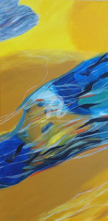 Malerei mit dem Titel "On the way to Jerus…" von Sebastian Olivier Burckhardt, Original-Kunstwerk, Acryl