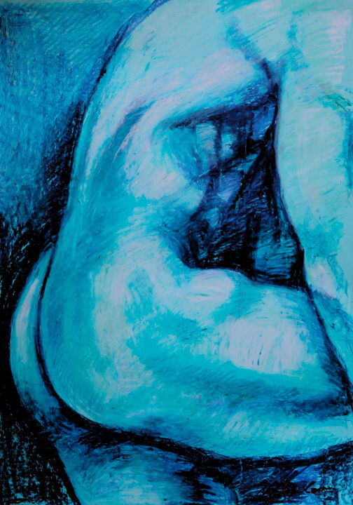 Peinture intitulée "Blue man" par Nathalia Chipilova, Œuvre d'art originale, Acrylique