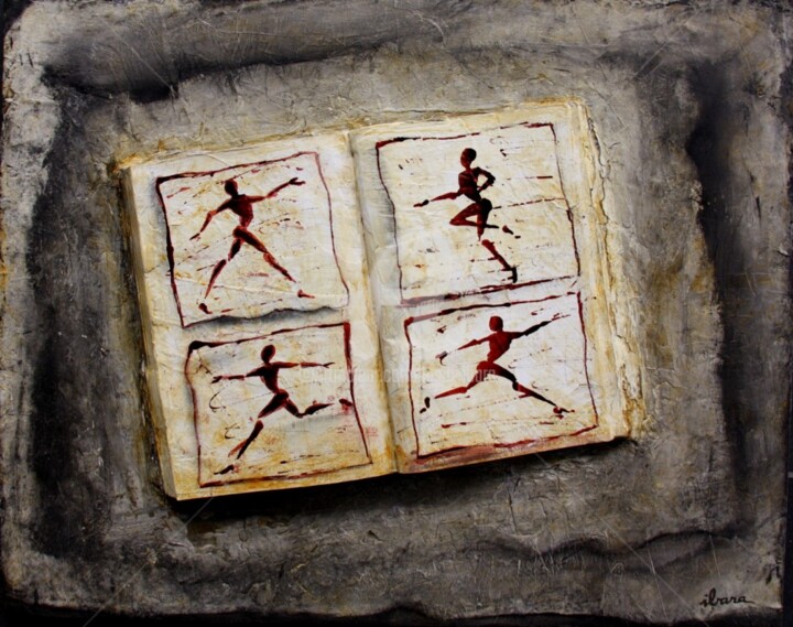 livre-objet-ecriture-du-mouvement-par-ibara-acrylique-et-encre-rouge.jpg 绘画, 15.8x19.7 in