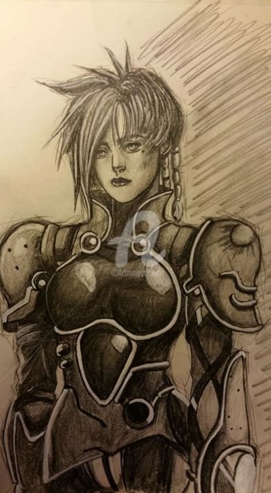 Drawing titled "Iria - zeiram" by Coco Kupo, Original Artwork, Graphite